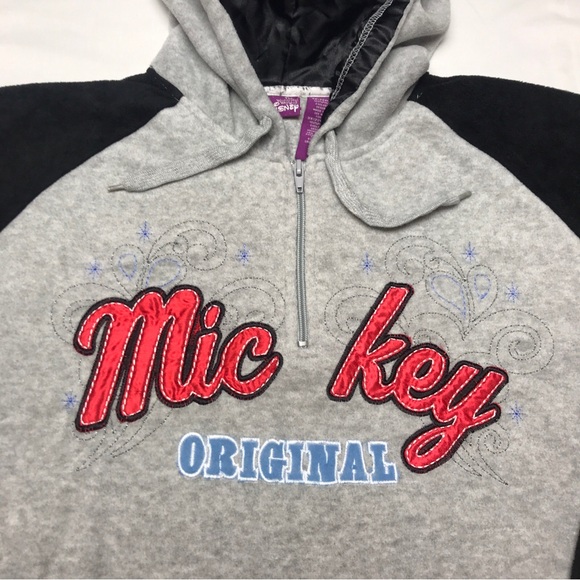 Disney Mickey Mouse Hoodie Womens Plus Size 3X Gray Black 1/4 Zip Pullover - Picture 3 of 14